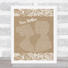 Yellowcard Dear Bobbie Burlap & Lace Song Lyric Poster Print