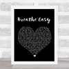 Blue Breathe Easy Black Heart Song Lyric Music Wall Art Print