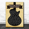 The Beatles While My Guitar Gently Weeps Black Guitar Song Lyric Poster Print