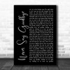 Bon Jovi Never Say Goodbye Black Script Song Lyric Poster Print