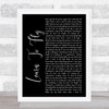 Foo Fighters Learn To Fly Black Script Song Lyric Poster Print