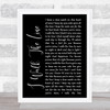 Johnny Cash I Walk The Line Black Script Song Lyric Poster Print