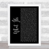 Kane Brown What Ifs Black Script Song Lyric Poster Print