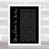 Lady Gaga Always Remember Us This Way Black Script Song Lyric Poster Print