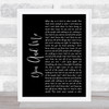 Lifehouse You And Me Black Script Song Lyric Poster Print