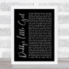 The Shires Daddy's Little Girl Black Script Song Lyric Poster Print