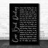 UB40 Come Back Darling Black Script Song Lyric Poster Print