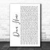 Alabama Down Home White Script Song Lyric Poster Print