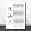 Basia Time And Tide White Script Song Lyric Poster Print