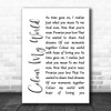 Chicago Colour My World White Script Song Lyric Poster Print