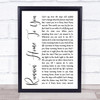 Grant Gustin Runnin' Home To You White Script Song Lyric Poster Print