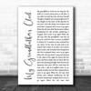 Henry Clay Work My Grandfather's Clock White Script Song Lyric Poster Print