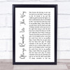 Lady Gaga Always Remember Us This Way White Script Song Lyric Poster Print