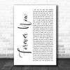 Michael Buble Forever Now White Script Song Lyric Poster Print