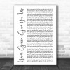 Rick Astley Never Gonna Give You Up White Script Song Lyric Poster Print