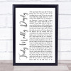 Savage Garden Truly Madly Deeply White Script Song Lyric Poster Print