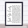 Stevie Wonder Isn't She Lovely White Script Song Lyric Poster Print