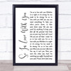 Texas So In Love With You White Script Song Lyric Poster Print