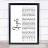 The xx Angels White Script Song Lyric Poster Print