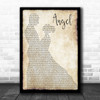 Aretha Franklin Angel Man Lady Dancing Song Lyric Poster Print