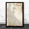 Brad Paisley We Danced Man Lady Dancing Song Lyric Poster Print