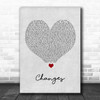 2Pac Changes Grey Heart Song Lyric Poster Print