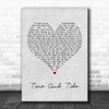 Basia Time And Tide Grey Heart Song Lyric Poster Print