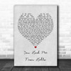 Bon Jovi You Had Me From Hello Grey Heart Song Lyric Poster Print