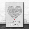 Boris Gardiner I Want To Wake With You Grey Heart Song Lyric Poster Print