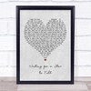 Boy Meets Girl Waiting for a Star to Fall Grey Heart Song Lyric Poster Print