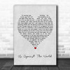 Coldplay Us Against The World Grey Heart Song Lyric Poster Print
