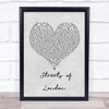 STREETS OF LONDON Grey Heart Song Lyric Poster Print