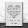 Don McGlashan I Will Not Let You Down Grey Heart Song Lyric Poster Print