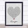 Florence + The Machine Hunger Grey Heart Song Lyric Poster Print