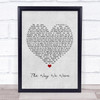 Gladys Knight The Way We Were -Try To Remember Grey Heart Song Lyric Poster Print