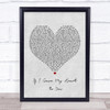 John McLean If I Gave My Heart to You Grey Heart Song Lyric Poster Print
