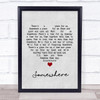 Leonard Bernstein & Stephen sondheim Somewhere Grey Heart Song Lyric Poster Print