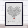 Lewis Capaldi Someone You Loved Grey Heart Song Lyric Poster Print