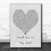Lovebirds Want You In My Soul Grey Heart Song Lyric Poster Print