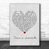 Luciano Pavarotti Torna a Surriento Grey Heart Song Lyric Poster Print