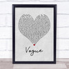 Madonna Vogue Grey Heart Song Lyric Poster Print