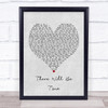 Mumford & Sons and Baaba Maal There Will Be Time Grey Heart Song Lyric Poster Print