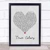 Phil Collins True Colors Grey Heart Song Lyric Poster Print