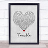 Ray LaMontagne Trouble Grey Heart Song Lyric Poster Print