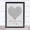 Rick Astley Never Gonna Give You Up Grey Heart Song Lyric Poster Print
