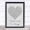 Shania Twain Forever And For Always Grey Heart Song Lyric Poster Print