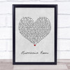 The Blessing Hurricane Room Grey Heart Song Lyric Poster Print