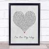 The Proclaimers I'm On My Way Grey Heart Song Lyric Poster Print