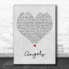 The xx Angels Grey Heart Song Lyric Poster Print