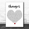 2Pac Changes White Heart Song Lyric Poster Print